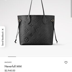 Louis Vuitton Neverfull MM black Empreinte bag